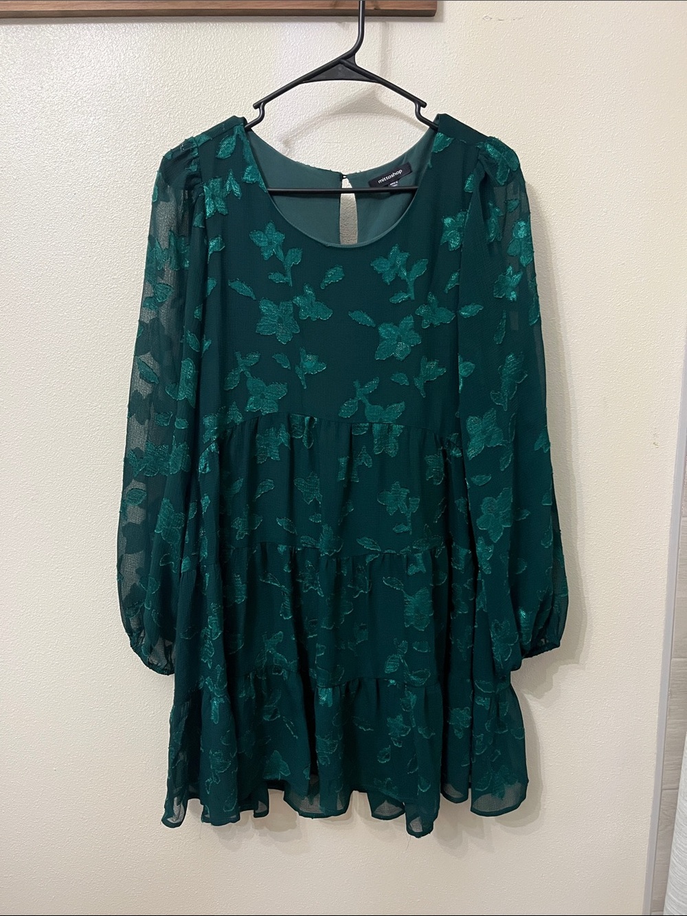 mittoshop Dark Green Long Sleeve Dress
